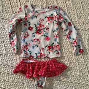 NWOT Sweet Honey floral color block, rash guard bathing suit size 4